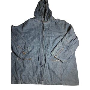 Vintage Denim & Co. women’s Hooded Zip Up Jacket Blue Wash denim plus 3X  Casual